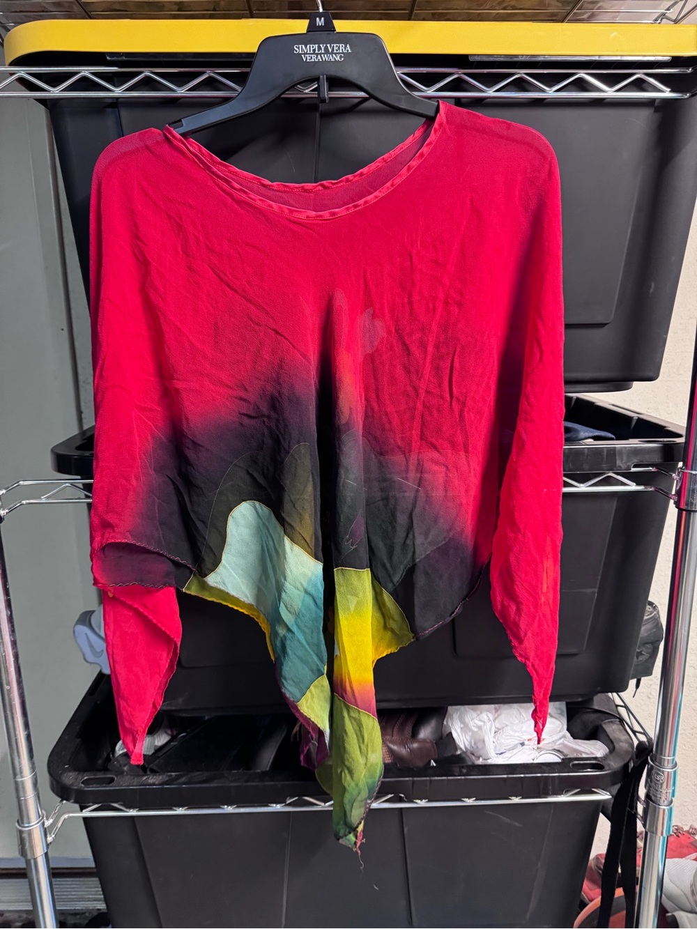 Red Multicolor Draped Tunic Top - Picture 12 of 13
